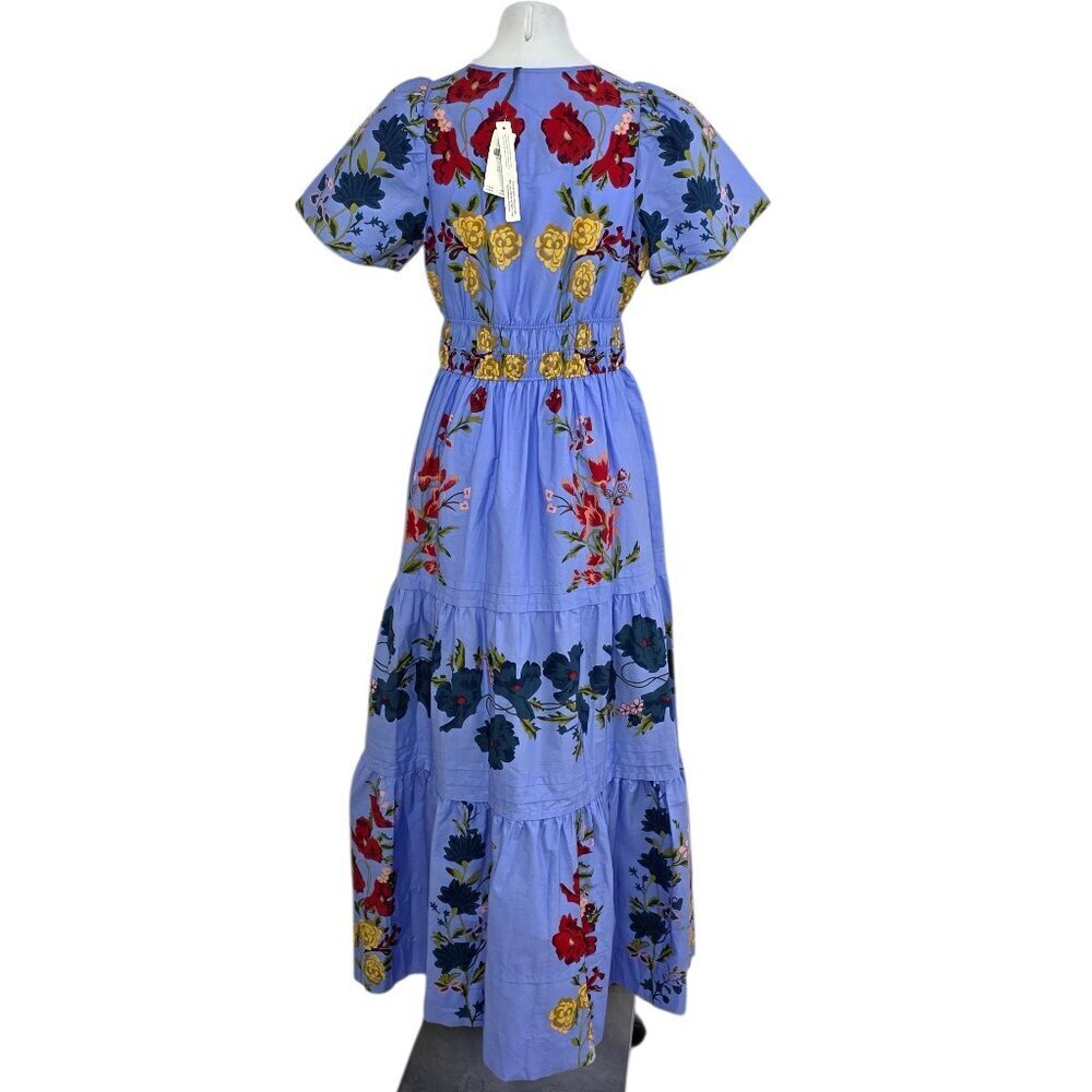 Anthropologie The Somerset Maxi Dress, V-Neck, Cotton, Smocked Waist, Floral, XS - Picture 2 of 7